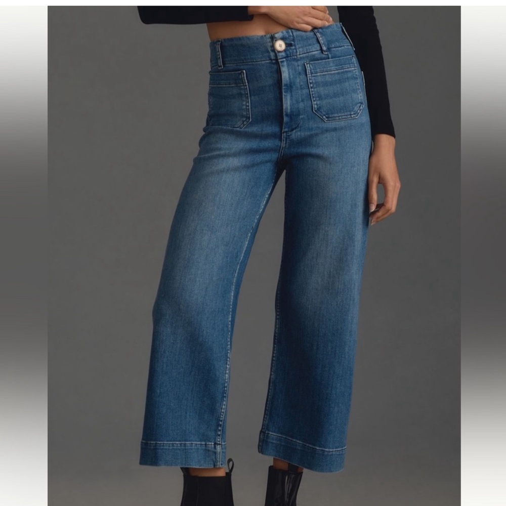 Anthropologie  Maeve Colette wide leg crop jeans sz 30